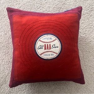 Land of Nod boys room baseball throw pillow